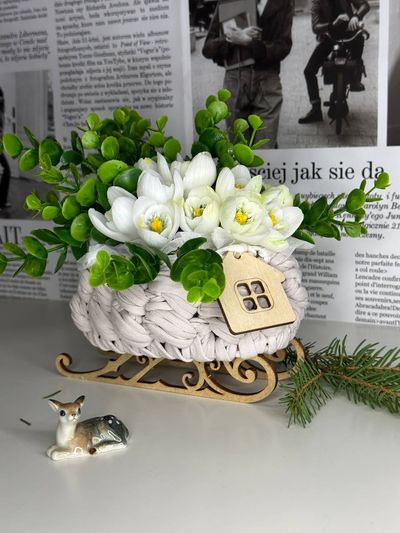 Подснежники в санях из мыла 